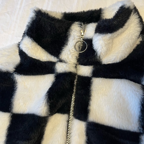 Crave Fame Juniors Checkered Bomber Jacket - Picture 2 of 12